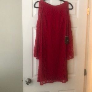 Bright pink lace dress